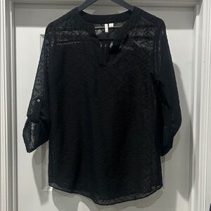 Cato Black Sheer Blouse